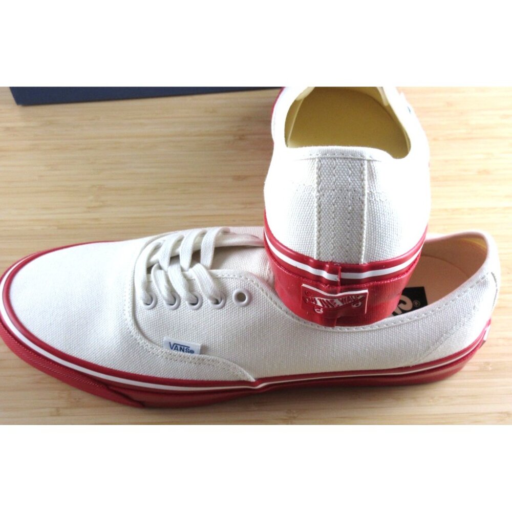 Vans Men's Lx Authentic 44 Duck Canvas White Red Skate shoes Sizes NEW - Picture 6 of 7